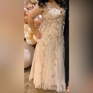 Adrianna Papell Embellished Godet Gown